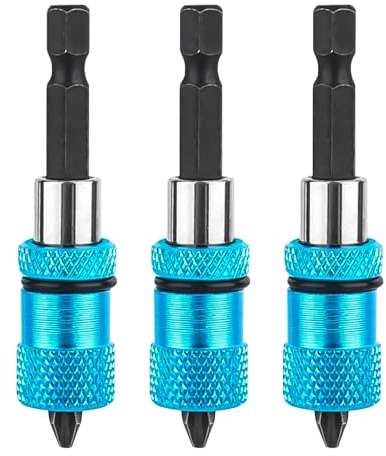 JNTMIKUN 3 Pezzi Portainserti Magnetico, 1/4 Porta Inserti per Avvitatore per Cartongesso Portainserti Magnetico Cambio Rapido