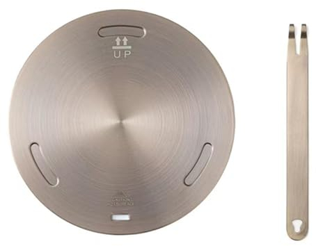 Adattatore per piastra a induzione, in acciaio inox, piastra adattatore per piano cottura a induzione, con manico rimovibile, adattatore a induzione, 16 cm, piastra a induzione, per tazza da caffè,
