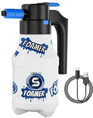 à mousse électrique – Pulvérisateur de mousse de lavage de voiture, chargement USB de 1,5 L | Générateur de mousse riche pour nettoyeur haute pression, pour jardin, voiture, nettoyage de la