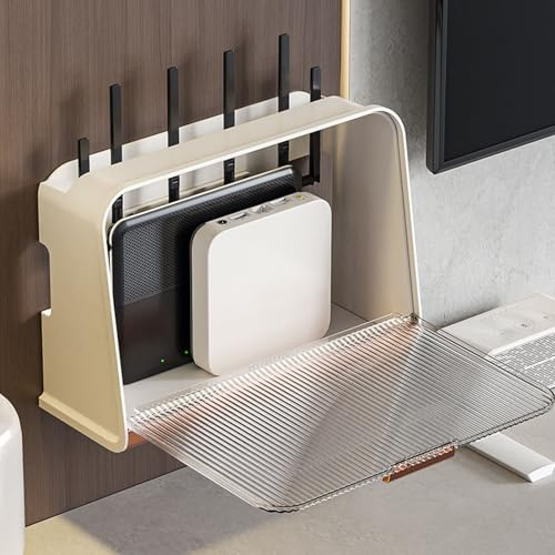 Cord Organizer Box with Lid Cable Management Box Wall Mounted Router Storage Organizer 11.8x4.7x8.7in Desktop Power Strip Cover Cable Tidy Large Capacity for Surge Protectors Office Home