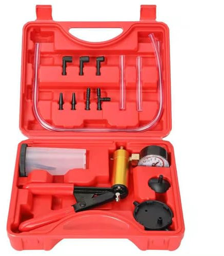 TONZACK Dispositivo di spurgo del Liquido dei Freni, Pompa Manuale del Vuoto, spurgo dei Freni, 0~30 inHg (kPa), Dispositivo di spurgo dei Freni per Auto, Dispositivo di spurgo dei Freni (Rosso)