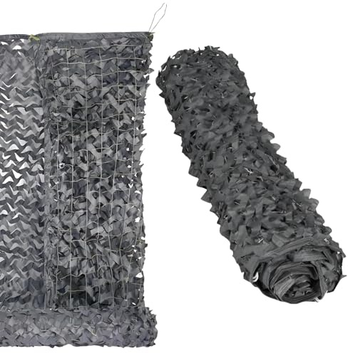 Graues Tarnnetz,4x6m Verstecktes Tarnnetz Militärisches Wasserdichtes Dekornetz Sonnenschutz,Camping,Jagd, Partydekoration,Sichtschutz,Sonnensegel
