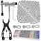 Editbar Fahrradkette – 6/7/8 Fach Fahrrad Kette 1/2 x 3/32 Inch 116 Kettenwerkzeug Set mit Kettennieter, 3 Kettenverschluss & Fahrradgliedzange, Hochfeste Kettenreparatur für MTB, Rennrad, Citybike