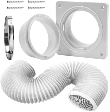 Sfiato Asciugatrice Kit Ventilazione Asciugatrice PP PVC Rinforzo Acciaio Guarnizioni Silicone Montaggio Rapido Bagno Cucina Risolve Dispersioni Termiche Blocca Polvere