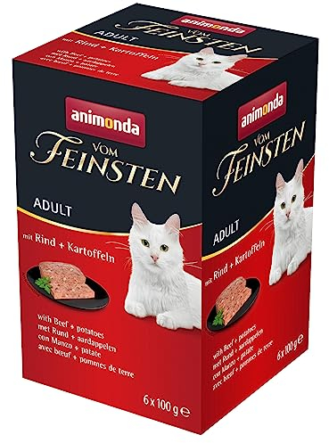 animonda vom Feinsten Katzenfutter nass mit Rind + Kartoffeln (6 x 100g), getreidefreies Katzenfutter nass ohne Zucker, mit frischen, fleischigen Zutaten