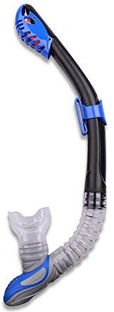 TOMYEER Set de esnórquel para adultos, paquetes de snorkel, snorkel seco, fácil respiración, equipo de esnórquel azul real