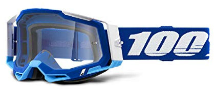 100% Racecraft 2 Fremont Clear Fahrradbrille, Blau/Schwarz, transparente Gläser