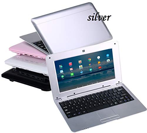 Bigmachine Computer portatile da 10 pollici Android 6.0 Quad core laptop mini netbook 8GB WIFI webcam YouTube Flash ultra-sottile (Argento)