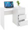 ML-Design Schreibtisch mit 3 Schubladen, 90x76x50 cm, Weiß matt, viel Stauraum, modern, Arbeitstisch Bürotisch Computertisch Büromöbel Kinderschreibtisch Laptoptisch PC Tisch, für Heim und Büro