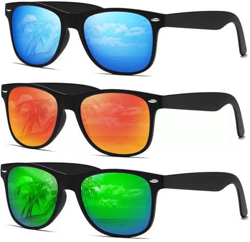 DEMIKOS Sunglasses Men Polarized Sunglasses for Mens Womens Retro Mirror Lens for Driving Fishing UV Protection