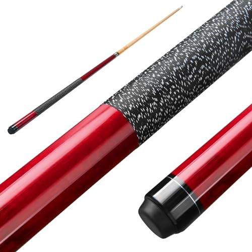 ASMPCUE Biljardkö, 147 cm (58 tum) 19 oz Pool Cue Stick hårt trä biljardpinnar med 13 mm spetsar för professionell biljardspelare (röd)