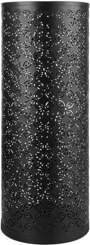 Wensmy Metal Tall Umbrella Stand Metal Umbrella Holder Free Standing Umbrella Basket Tall Umbrella Floor Bucket Holder for Entryway Home Office (Black)