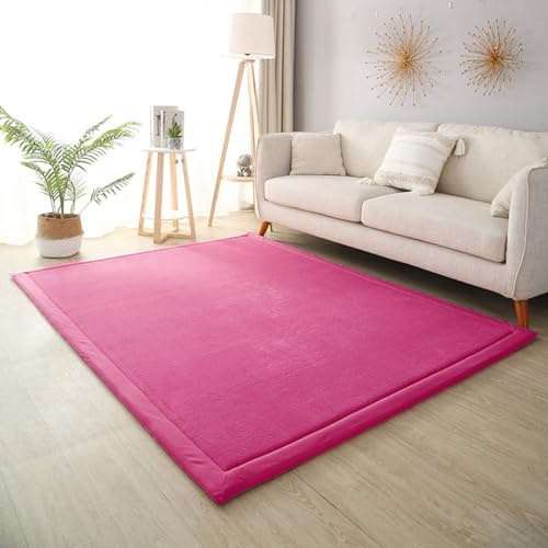 DSSHENGDS Alfombra de Sala de Alfombra Suave Lavable Moderna, Antideslizante.Manta de Juegos Alfombra Yoga,Ejercicio y Gateo De Terciopelo Coral Grueso Moderna 2cm-F- 150 * 200cm