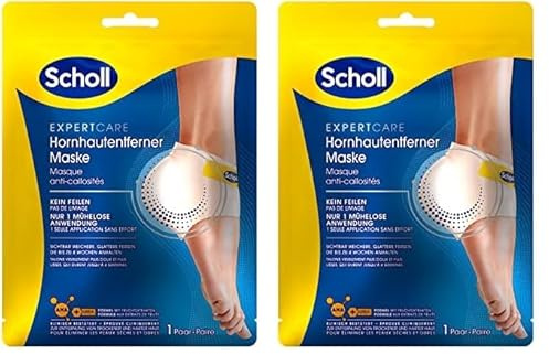 Scholl Hornhautentferner Maske - Hornhaut Socken - Maske für seidig weiche Füße (Packung mit 2)