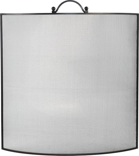 Fireplace Screen with Curved Panel Design Spark Flame Guard Fireside Mesh 65cm x 68cm Black