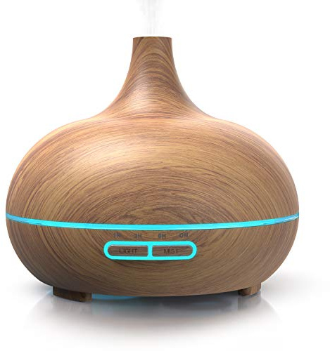 Arendo - 300ml Aroma Diffuser für Duftöle, Ultraschall Luftbefeuchter Aromatherapie Öle Diffusor, Raumbefeuchter Raumduft, Aroma Diffuser ätherische öle, Raumerfrischer, 7 LED Farben, Timer Funktion