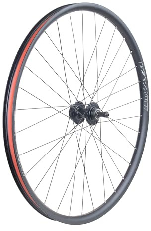 26/27.5/29 Inch Bicycle Wheelset - 14Gx32H Spokes with ED Brass Nipples - 100mm Front/135mm Rear QR Hubs - 6-Bolt Disc Brake Compatible Release for 6-9 Speed Bikes (Rear, 26 inch)