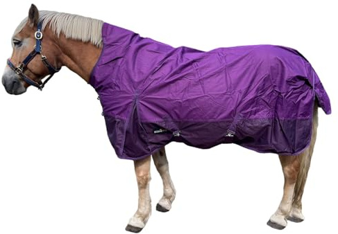 Brama-West Couverture d'extérieur pour cheval Riders King avec col haut et doublure en polaire - 600D - Imperméable - Violet (115)