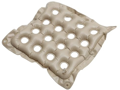 GLEAVI Cojín Inflable Cuadrado para Asiento Cojín Antidescompresión Beige Ligero y Resistente Adecuado para Hogar Oficina y Viajes Fácil de Limpiar 1 Unidad