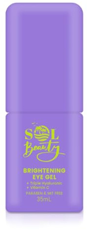Sol Beauty Gel contour des yeux éclaircissant Gel de soin contour des yeux à la vitamine C, soin rafraîchissant et éclaircissant pour les poches sous les - 35 ml