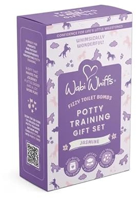 Wabi Whiffs Potty Training Gift Set – Jasmine Unicorn | Fizzy Toilet Bombs for Kids, “Big Kid” Certificate & Potty Song QR Code | Fun Bathroom Confidence Gift |