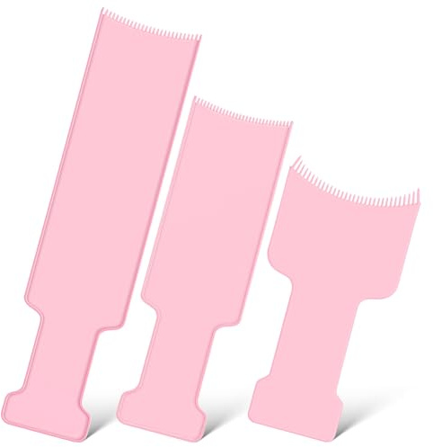 Cabilock Kit 3 Pezzi Paletta per Tintura Chioma Pettine Allargato, Tavola di Tintura Plastica Resistente Manico Comodo, Strumenti per Balayage e Mèches per Uso Professionale e Domestico