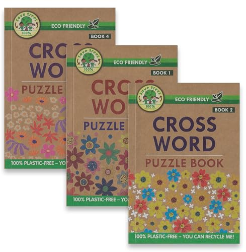 WF Graham 3x Crossword Puzzle Books for Adults | Adult Activity Book Bundle | Crosswords Activity Set with over 130 Brain Teasers in Each