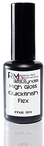 UV-Gel Quickfinish ohne Schwitzschicht HEMA Frei High Gloss Led Nagelgel Top Coat Gelnägel 1x 15ml (1er Pack)