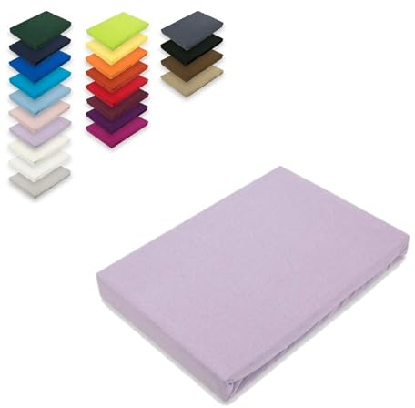 EXKLUSIV HEIMTEXTIL Jersey Spannbettlaken 90-100 x 200 cm Flieder