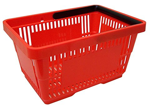 GERSO 1 Einkaufskorb aus Kunststoff Plastik mit Henkel 20 Liter 40cm stapelbar rot