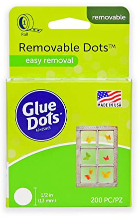 Colla Dots - Rotolo adesivo rimovibile, contiene 200 punti di diametro (,5 pollici) (08248)