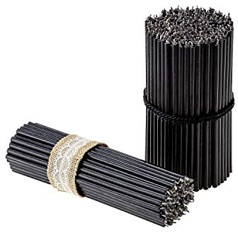 Danilovo Ritual Bienenwachs Kerzen (Schwarze) - Kloster Orthodoxe Kerzen für Gebet, Tischdeko - Ungiftig, Ruß - Tropffrei, Lang, Nachhaltige Produkte, N100, Höhe 16,5 cm, Ø 5,7 mm (50 Stück)