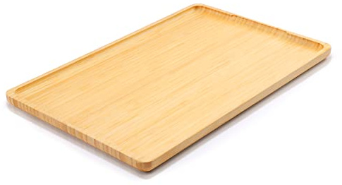 Webacoo Bamboo Tray with Handles - Lightweight Serving Tray for Breakfast in Bed, Coffee Table, BBQ, Kitchen, Ottoman & Party - Perfect for Lap, Couch & Gifting - Large Size Wood Tea Tray - 15”x10”