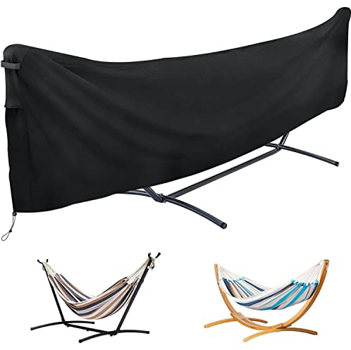 Hängematte Abdeckung Wasserdicht, 420D Oxford Vollständige Abdeckplane, Geeignet Outdoor für Hängematte und Doppelhängematte mit Gestell, Wasserdicht, Winddicht, Kältebeständig (420 x 17 X 100 cm)