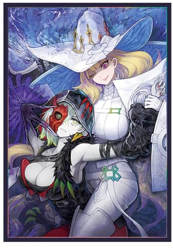 Volcanic Island 50ct 63x90mm Holographic Top Loading Trading Card Sleeves for YuGiOh/Japanese Art Anime Printing Card Sleeves Protectors (Black and White Witch)