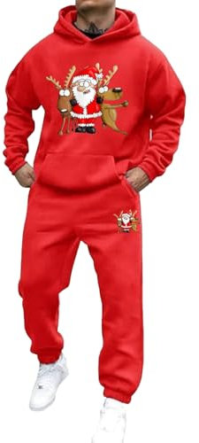 Trainingsanzug Herren Herren Activewear Trainingsanzug 2025 Geschenk Weihnachten Jogginganzug Herren Set Lustig Weihnachten Trainingsanzug 2 Stück Lustig Rentier Weihnachtsmann Freizeitanzug Männer