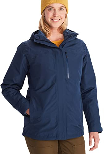 Marmot Kvinnor Wm'S Ramble Component Jacket, Vattentät Jacka, Lätt 3 I 1 Regnjacka Med Huva, Vindtät Regnrock, Andningsbar Vindjacka För Löpning Och Vandring, Arctic Navy, L