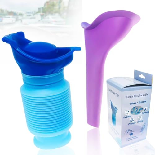 QYEHF Urinella für Frauen, 2PCS Tragbarer Wiederverwendbarer Urinal, Weibliches Urinal Silikon Trichter Wiederverwendbarer Frauenurinal,ideal für unterwegs wie Camping, Reisen, Wandern,Bergsteigen