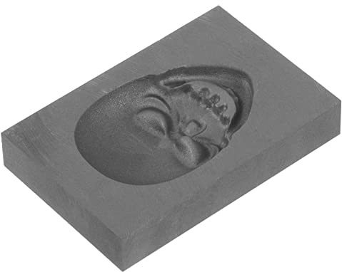 Homoyoyo Skull Graphite Ingot Mold - High Density Casting Mould for Metal Refining - Jewelry Making & Casting Durable Skull Shape Design for & Silver Melting