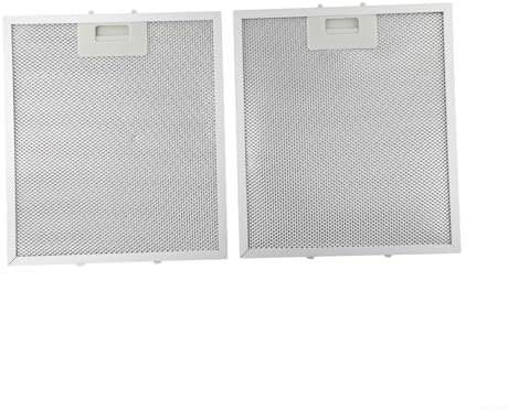 Lot de 2 filtres à graisse en maille métallique pour hotte aspirante Argenté 305 x 267 x 9 mm