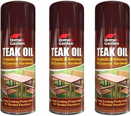 MIXEL Teak Oil Spray Bottle, Natural Wood Varnish, Natural Colour, Treatment & Maintenance, Exotic Woods, Absorbent Surfaces, Protective Resin Barrier, Easy to Apply (3 PCS)