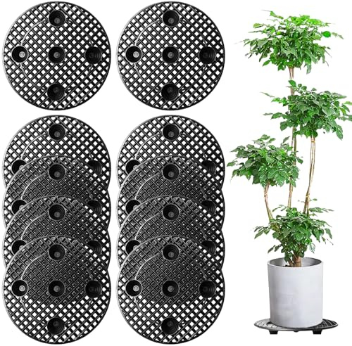 GBKDQQ 10 stycken blomkrukor nätkuddar, blomkruksställ dräneringsgaller 30 cm diameter blomkruka stativ underlägg rund blomkruka galler dyna för inomhus- och utomhusbruk, blomkruksstativ