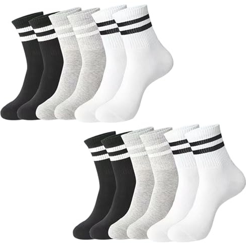Yotlein Lot de 6 Paires de Chau-ssettes de Sp-ort, 37-43 Chaussettes de Sp-ort, Chaus-settes de Tennis, Douces Chau ssettes de Sport, Chau-ssette Anti Transpiration, Chaussettes pour Homme et Femme