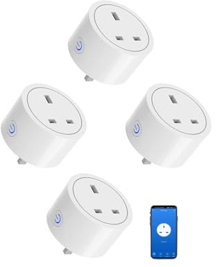XENON Zigbee Smart Plug, Zigbee Socket, Smart Socket, Wireless Timer Sockett, Alexa Plug, Compatible with Home Assistant, Philipss Hue, Google (4 Packs)