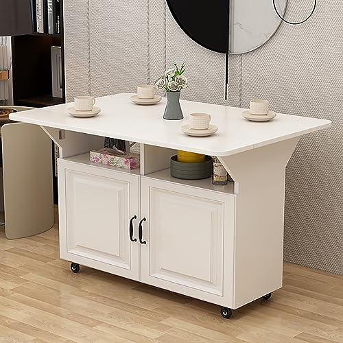 Tavolo da pranzo compatto pieghevole allungabile tavolo da cucina con 2 ripiani salvaspazio design versatile mobile perfetto per piccoli spazi multifunzione.