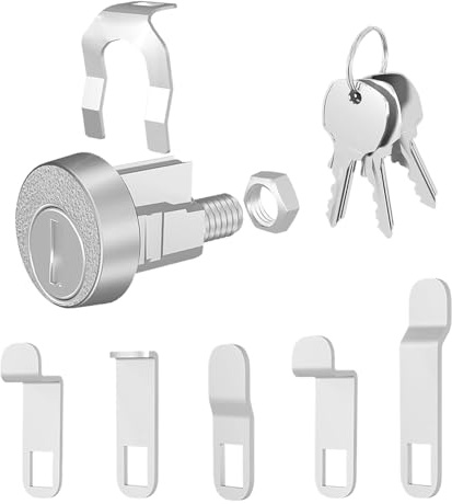 Acunny Serrure de boîte aux lettres avec clé de rechange - Serrure de rechange avec clé en alliage de zinc pour boîte aux lettres - Accessoire quotidien pour balcon, entrée, véranda, arrière-cour