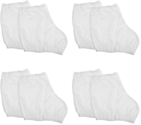 JOINPAYA Lot de 4 Couvre-Patins à Glace Blancs sans Strass Taille Large en Tissu Souple Résistant, Protège-Bottes de Patinage Artistique pour Filles et Adultes, Accessoires de Patinage