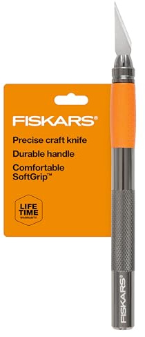 Fiskars Detail Craft Knife, Cool Gifts for Brother, Included with Protective Cover, 8, Exacto Knife for Crafting, Orange