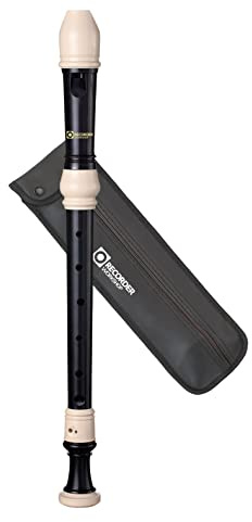 Recorder Workshop 602A Treble Recorder, Black with White Trim