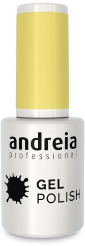 Andreia Semi-Permanent Nail Gel Polish for UV/LED Lamp - Intense Shine and 4 weeks Lasting Manicure Nail Gel Varnish - Colour 202 Yellow 10.5 ml